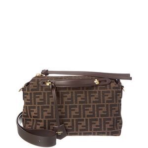 Fendi By The Way Soft Medium Ff Jacquard & Leather Shoulder Bag